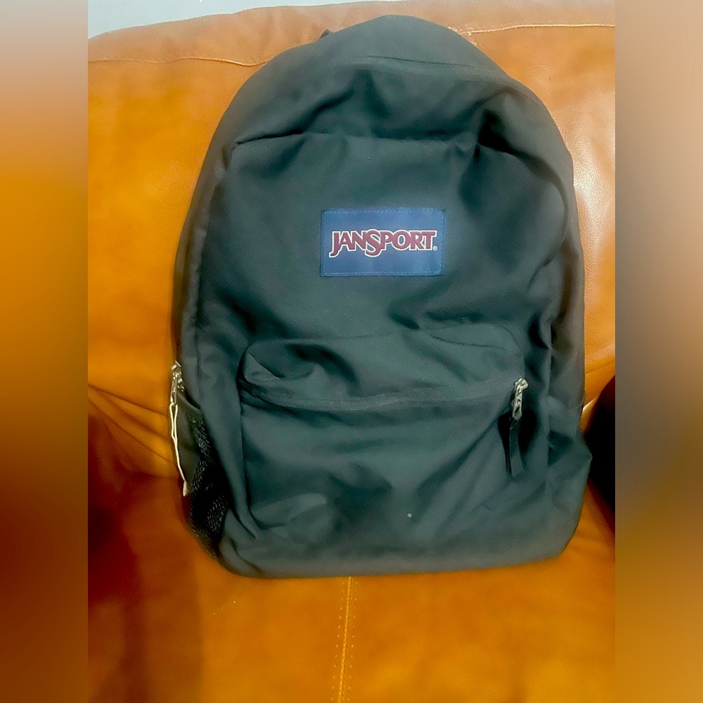 Jansport black backpack with lunchbox